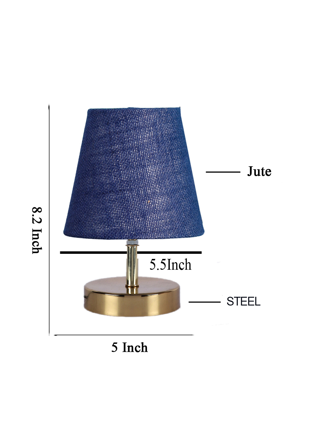 Ambika Home Blue Jute Shade Wooden Table Lamp | Modern Bedside Lamp for Bedroom, Living Room, Hotel, Café & Home Décor - Image 4