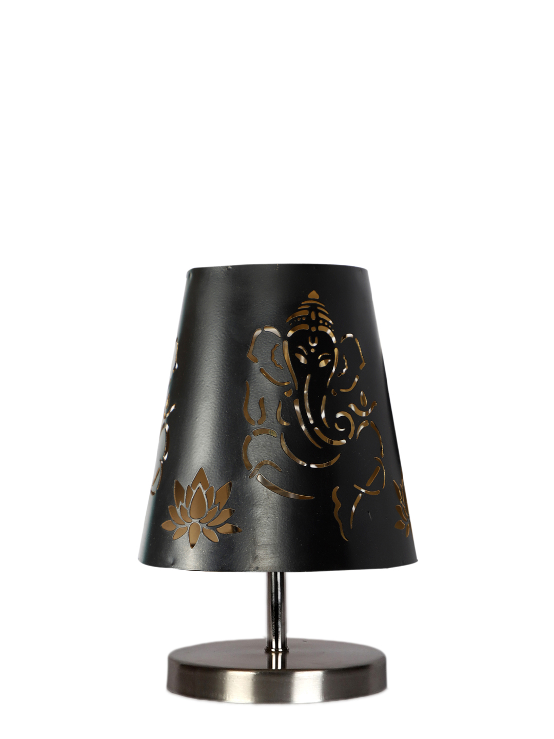 Ambika Home Black Metal Shade Wooden Table Lamp | Modern Bedside Lamp for Bedroom, Living Room, Hotel, Café & Home Décor - Image 3