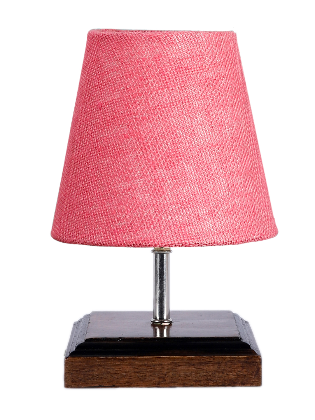 Ambika Home Pink Jute Shade Wooden Table Lamp | Modern Bedside Lamp for Bedroom, Living Room, Hotel, Café & Home Décor - Image 2