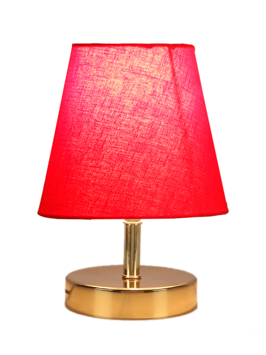 Ambika Home Red Cotton Shade Wooden Table Lamp | Modern Bedside Lamp for Bedroom, Living Room, Hotel, Café & Home Décor - Image 6