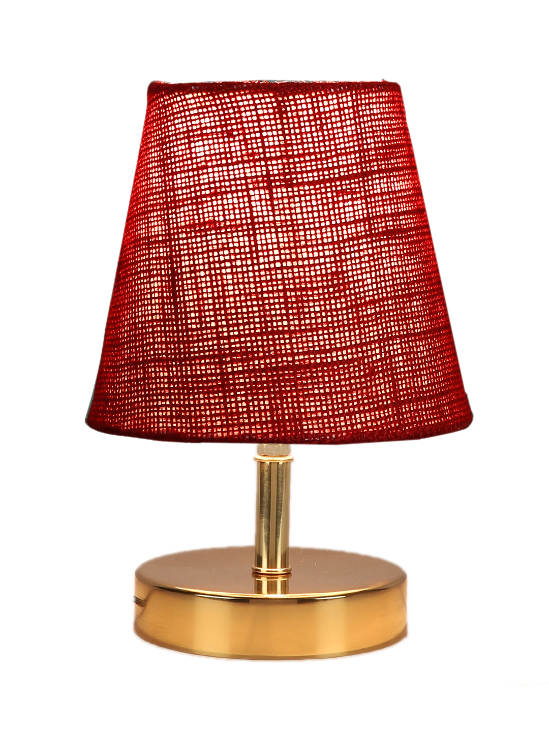 Ambika Home Maroon Jute Shade Wooden Table Lamp | Modern Bedside Lamp for Bedroom, Living Room, Hotel, Café & Home Décor - Image 6