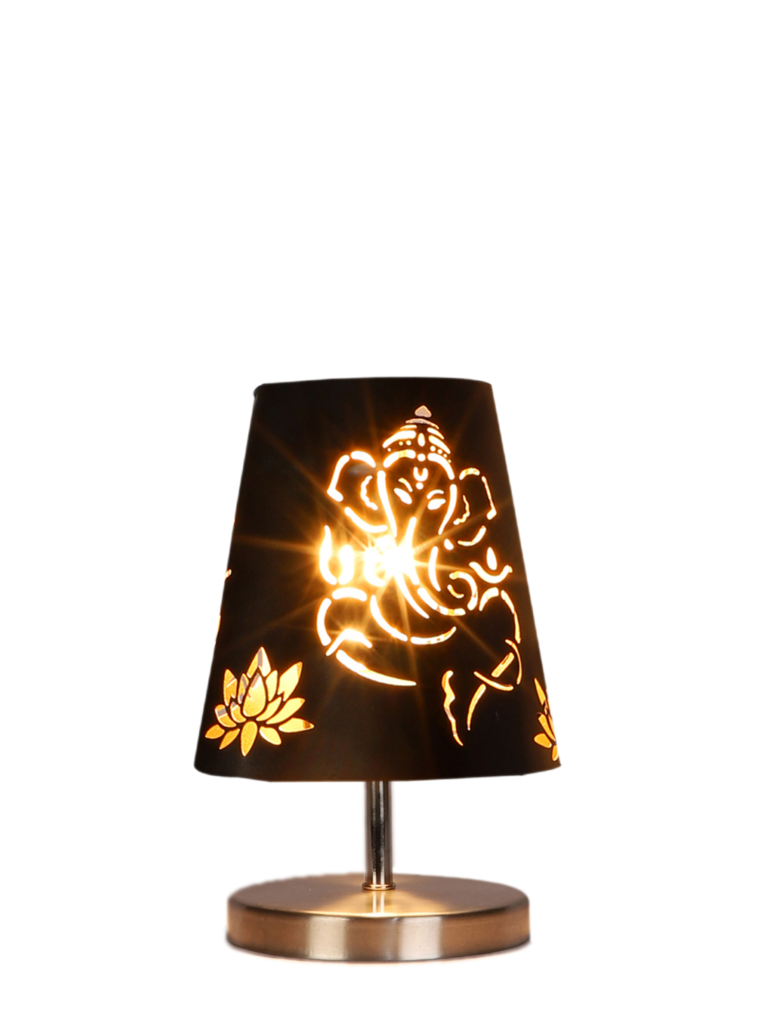 Ambika Home Black Metal Shade Wooden Table Lamp | Modern Bedside Lamp for Bedroom, Living Room, Hotel, Café & Home Décor - Image 5