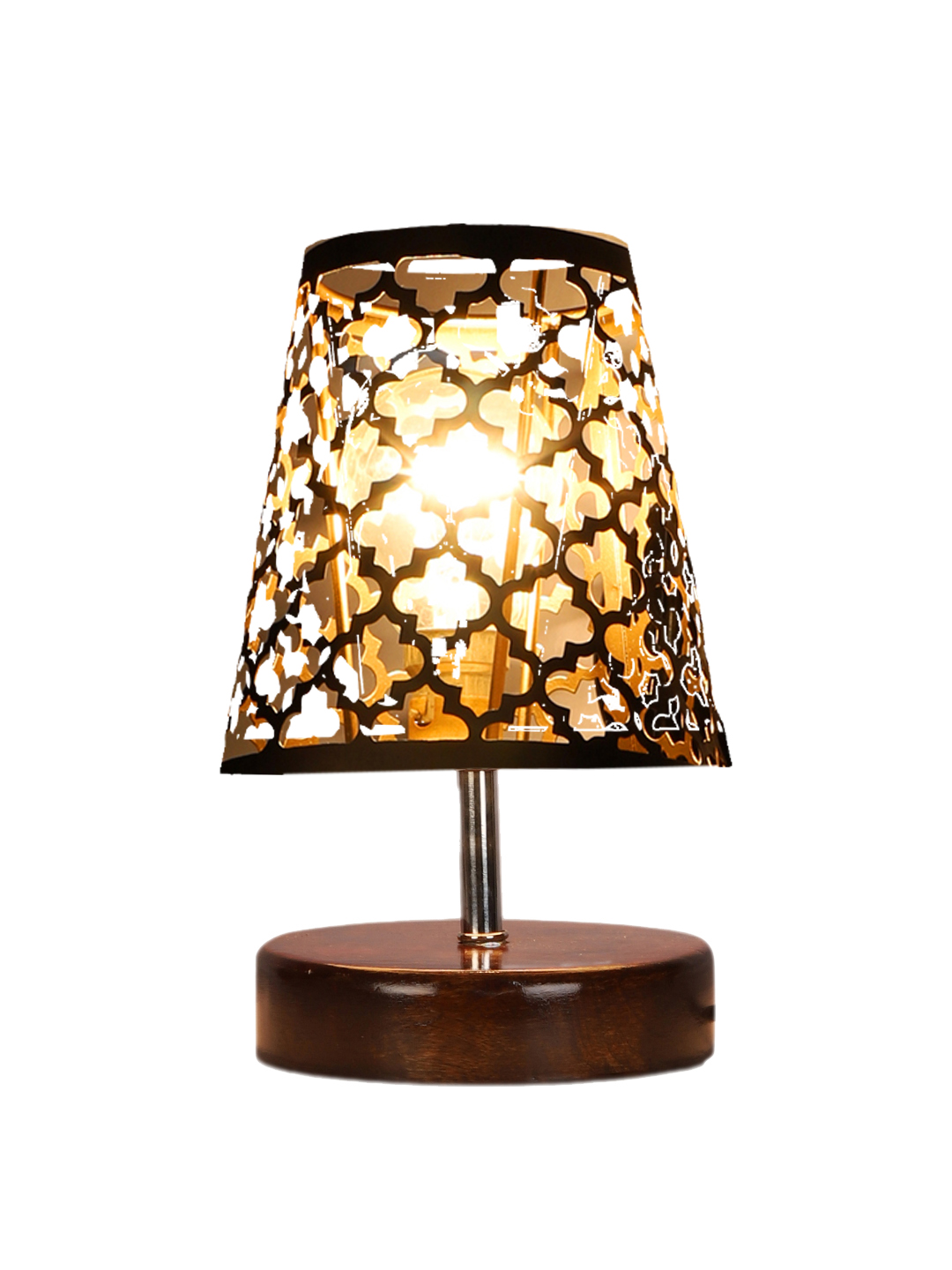 Ambika Home Black Metal Shade Wooden Table Lamp | Modern Bedside Lamp for Bedroom, Living Room, Hotel, Café & Home Décor - Image 6