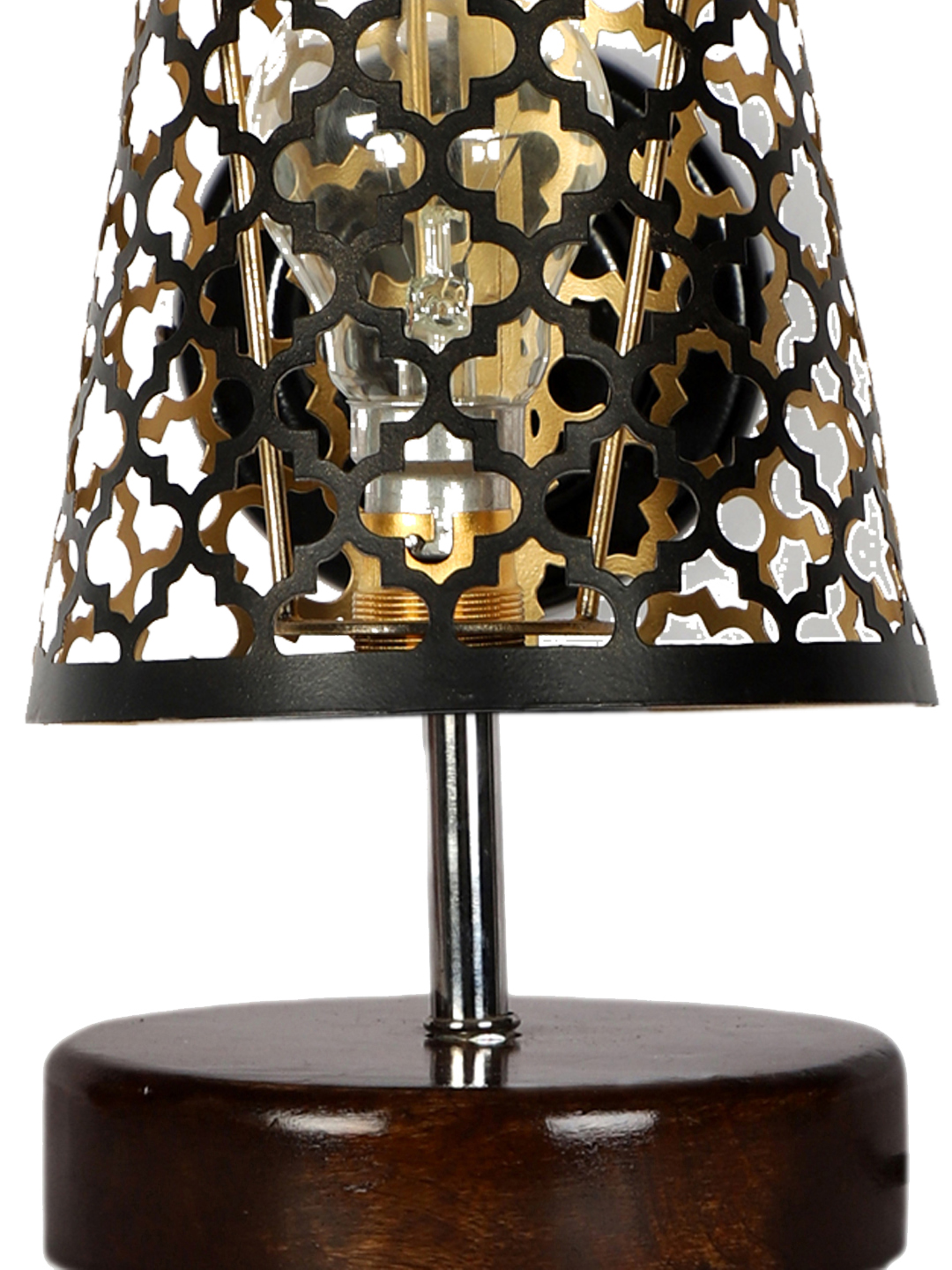 Ambika Home Black Metal Shade Wooden Table Lamp | Modern Bedside Lamp for Bedroom, Living Room, Hotel, Café & Home Décor - Image 8