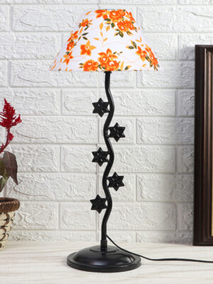 Ambika Home Contemporary Multi Iron Table Lamp with Designer Shade for Cafe | Premium Home Decor Bedside Lamp