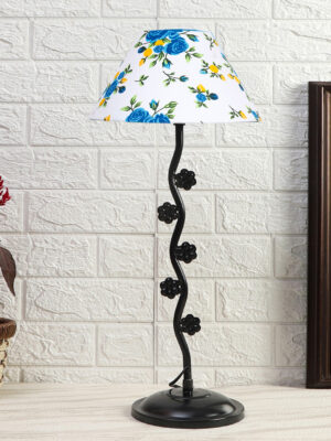 Ambika Home Luxury Multi Iron Table Lamp with Designer Shade for Cafe | Premium Home Decor Bedside Lamp
