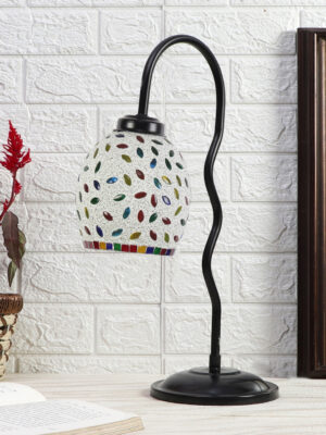 Ambika Home Contemporary Multi Iron Table Lamp with Designer Shade for Study | Premium Home Decor Bedside Lamp