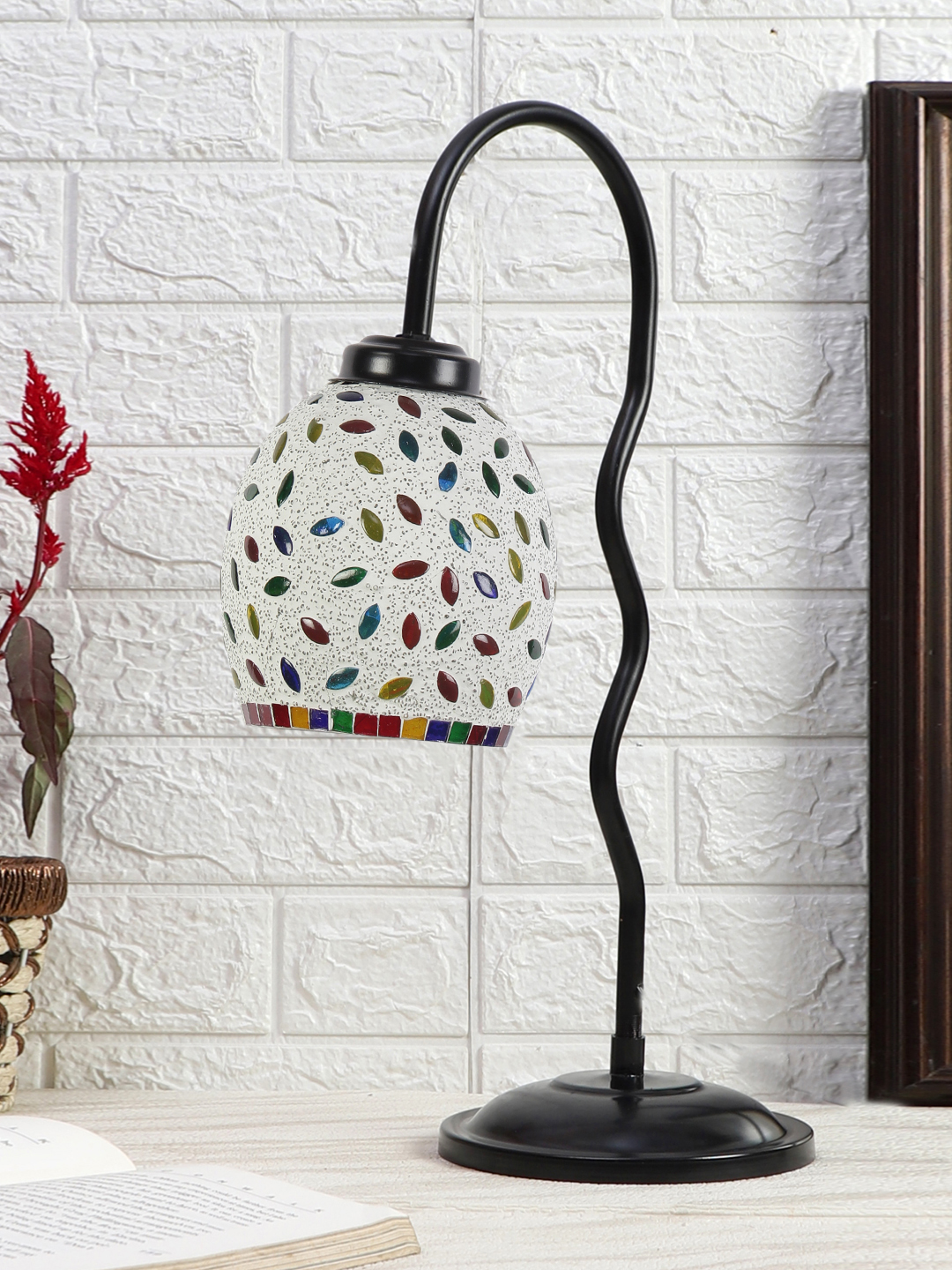 Ambika Home Contemporary Multi Iron Table Lamp with Designer Shade for Study | Premium Home Decor Bedside Lamp
