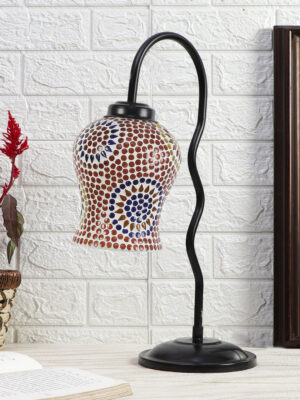Ambika Home Luxury Multi Iron Table Lamp with Designer Shade for Cafe | Premium Home Decor Bedside Lamp