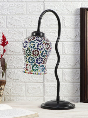 Ambika Home Elegant Multi Iron Table Lamp with Designer Shade for Living Room | Premium Home Decor Bedside Lamp