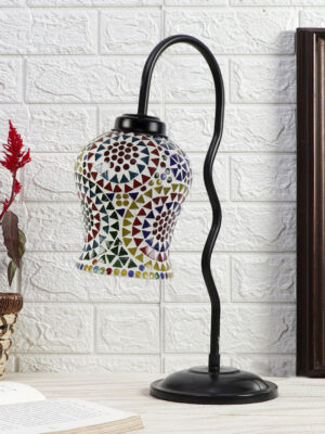 Ambika Home Modern Multi Iron Table Lamp with Designer Shade for Study | Premium Home Decor Bedside Lamp