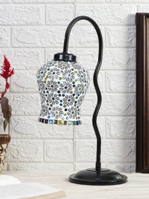 Ambika Home Contemporary Multi Iron Table Lamp with Designer Shade for Cafe | Premium Home Decor Bedside Lamp