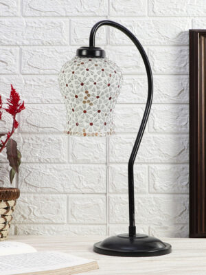 Ambika Home Luxury Multi Iron Table Lamp with Designer Shade for Bedroom | Premium Home Decor Bedside Lamp