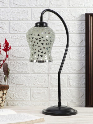 Ambika Home Classic Multi Iron Table Lamp with Designer Shade for Study | Premium Home Decor Bedside Lamp