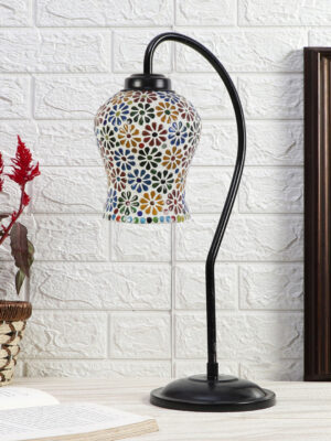Ambika Home Elegant Multi Iron Table Lamp with Designer Shade for Hotel | Premium Home Decor Bedside Lamp