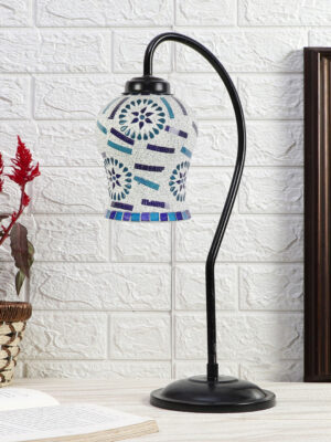 Ambika Home Modern Multi Iron Table Lamp with Designer Shade for Cafe | Premium Home Decor Bedside Lamp