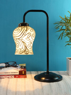 Ambika Home Modern Multi Iron Table Lamp with Designer Shade for Bedroom | Premium Home Decor Bedside Lamp