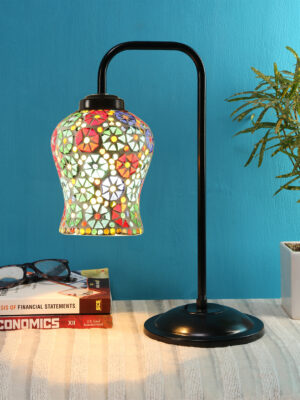 Ambika Home Scandinavian Multi Iron Table Lamp with Designer Shade for Living Room | Premium Home Decor Bedside Lamp