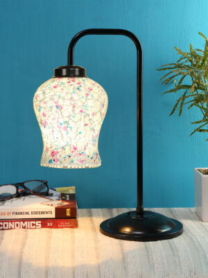 Ambika Home Luxury Multi Iron Table Lamp with Designer Shade for Cafe | Premium Home Decor Bedside Lamp