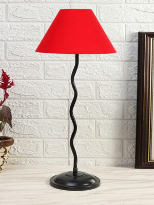 Ambika Home Industrial Red Iron Table Lamp with Designer Shade for Restaurant | Premium Home Decor Bedside Lamp