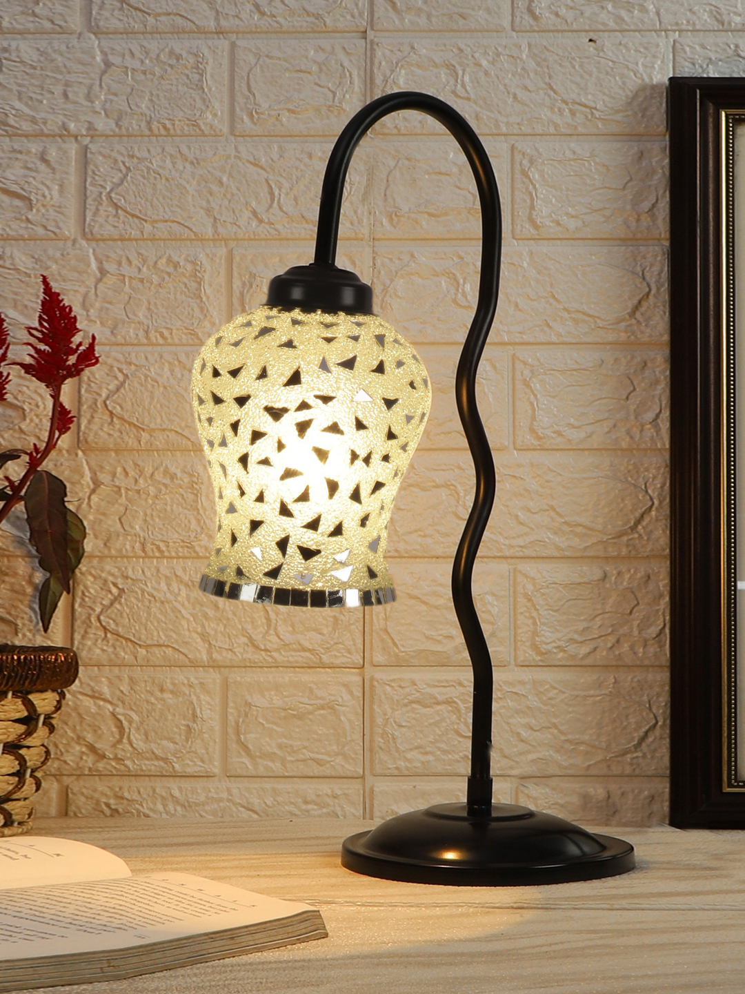 Ambika Home Elegant Multi Iron Table Lamp with Designer Shade for Restaurant | Premium Home Decor Bedside Lamp - Image 2