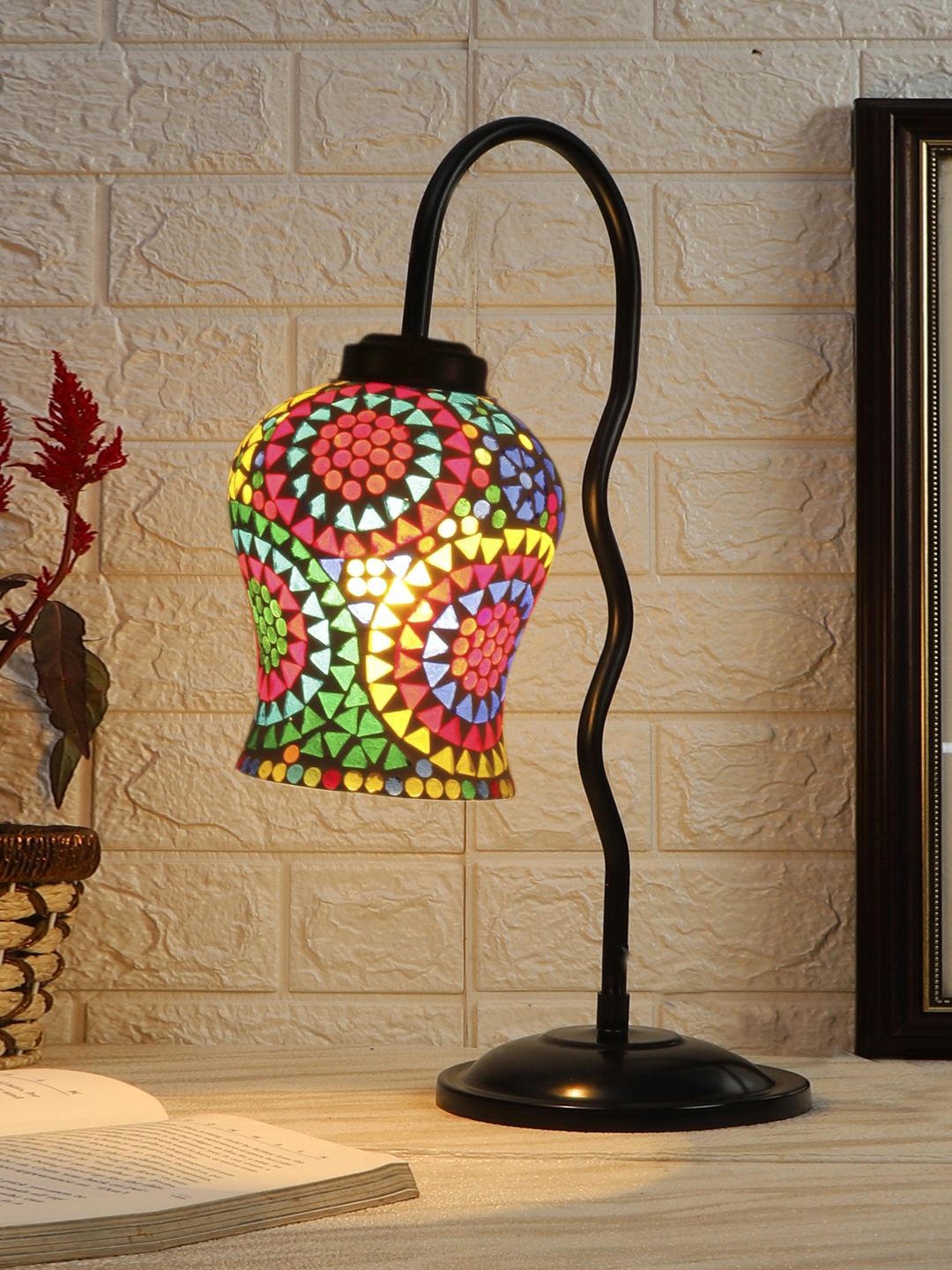 Ambika Home Modern Multi Iron Table Lamp with Designer Shade for Study | Premium Home Decor Bedside Lamp - Image 2