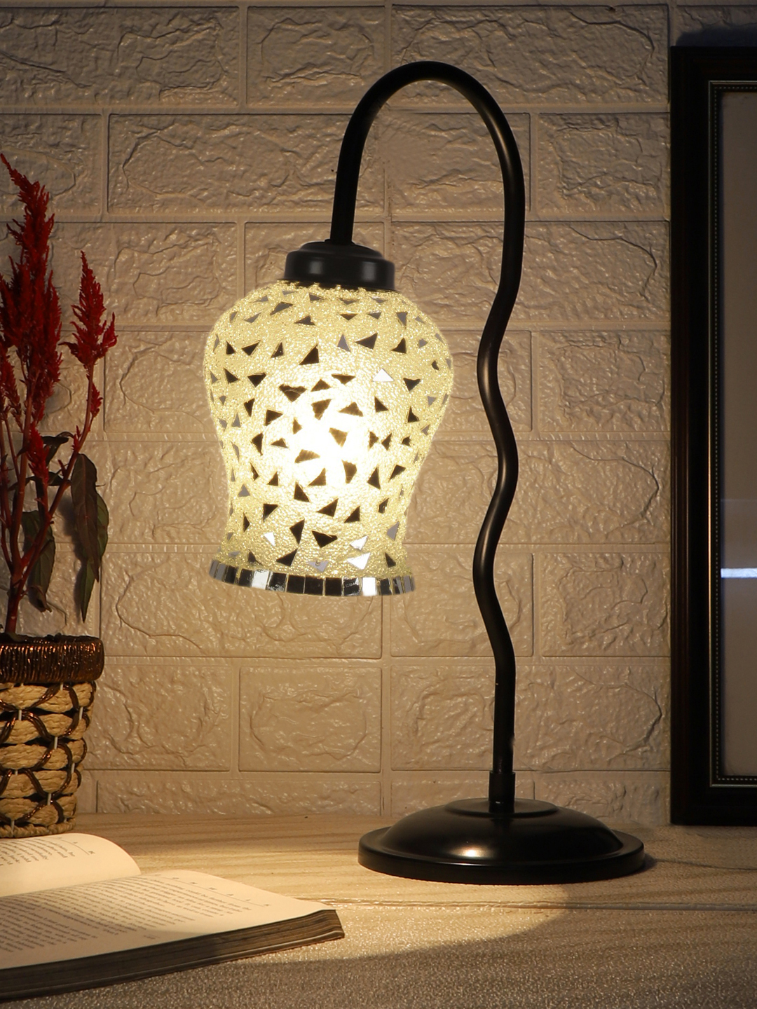 Ambika Home Elegant Multi Iron Table Lamp with Designer Shade for Restaurant | Premium Home Decor Bedside Lamp - Image 3