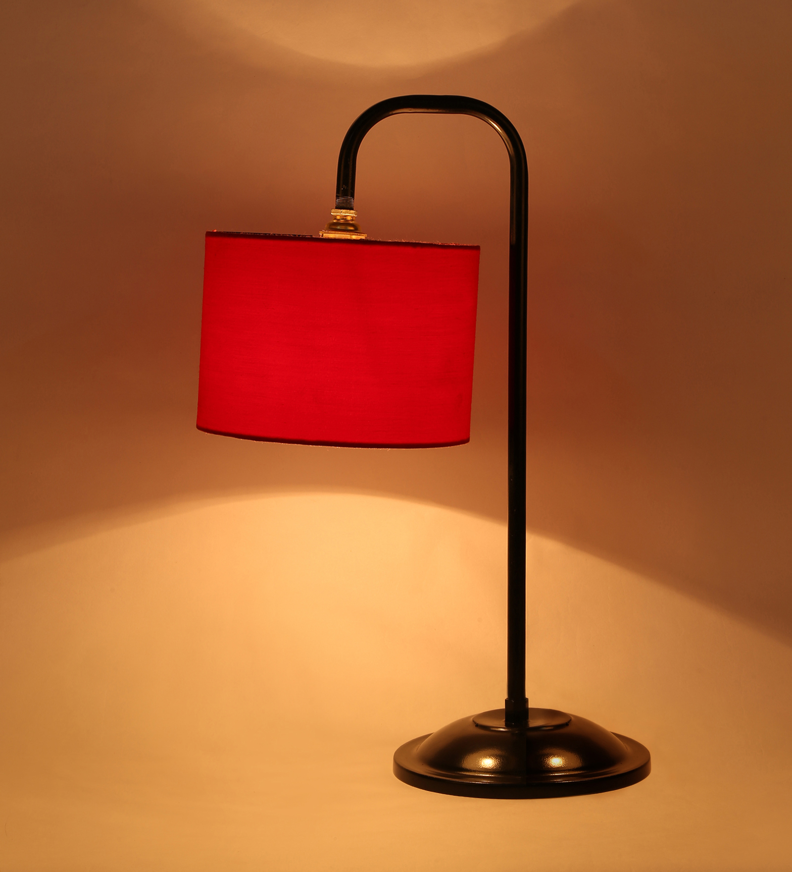 Ambika Home Contemporary Red Iron Table Lamp with Designer Shade for Bedroom | Premium Home Decor Bedside Lamp - Image 3