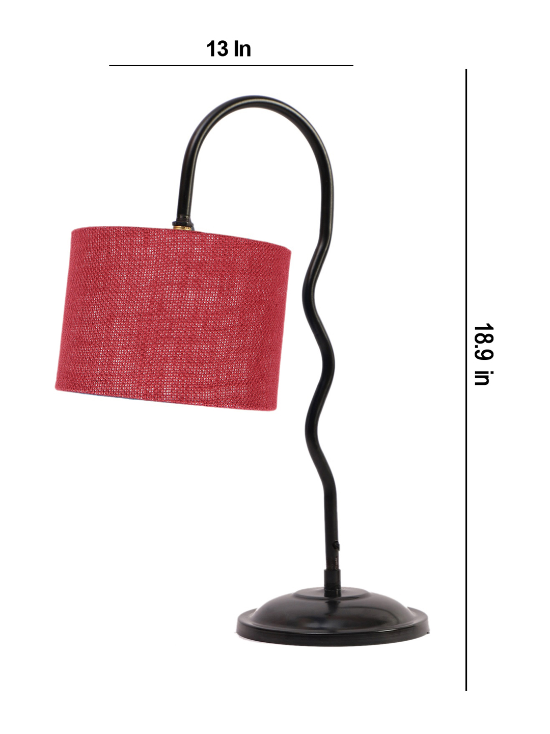 Ambika Home Industrial Maroon Iron Table Lamp with Designer Shade for Hotel | Premium Home Decor Bedside Lamp - Image 4