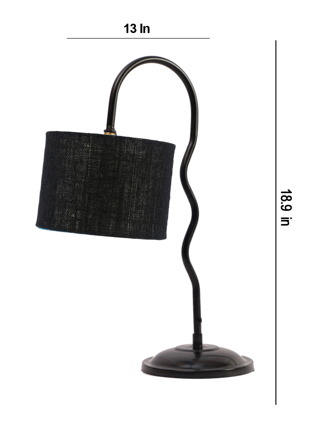 Ambika Home Luxury Black Iron Table Lamp with Designer Shade for Cafe | Premium Home Decor Bedside Lamp - Image 4