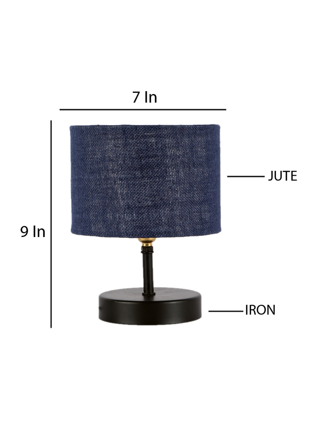 Ambika Home Blue Jute Table Lamp with Black Wood Base | Designer Bedside Lamp for Living Room, Bedroom, Hotel, Café & Restaurant - Image 4