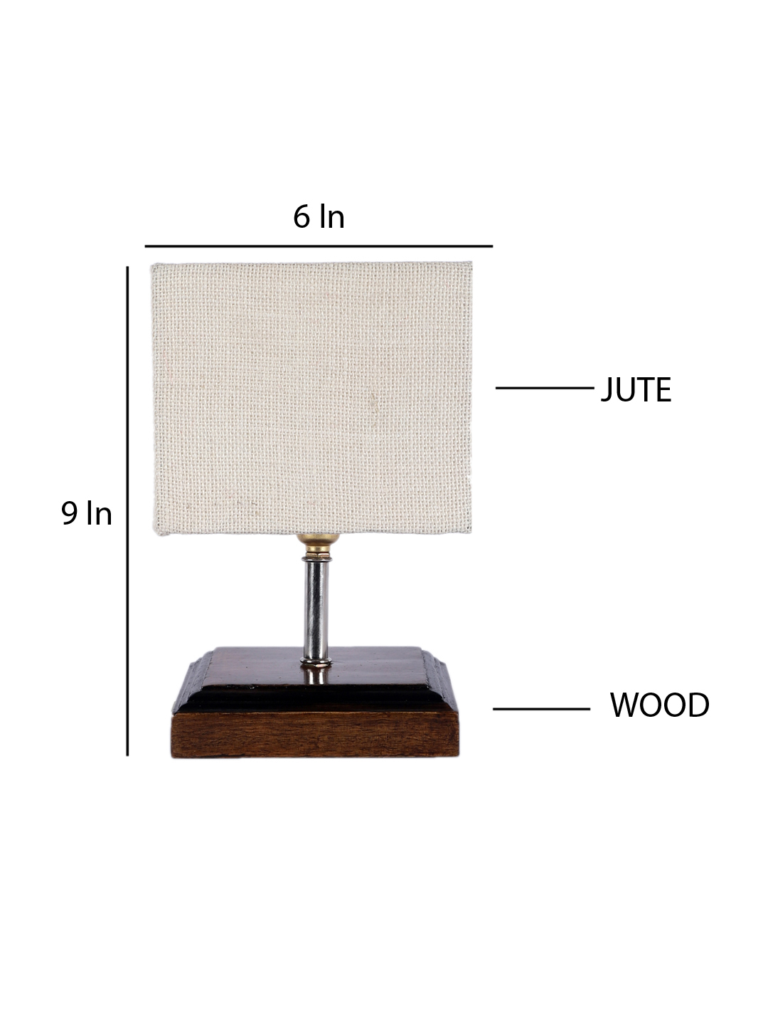 Ambika Home White Jute Table Lamp with Brown Wood Base | Designer Bedside Lamp for Living Room, Bedroom, Hotel, Café & Restaurant - Image 4
