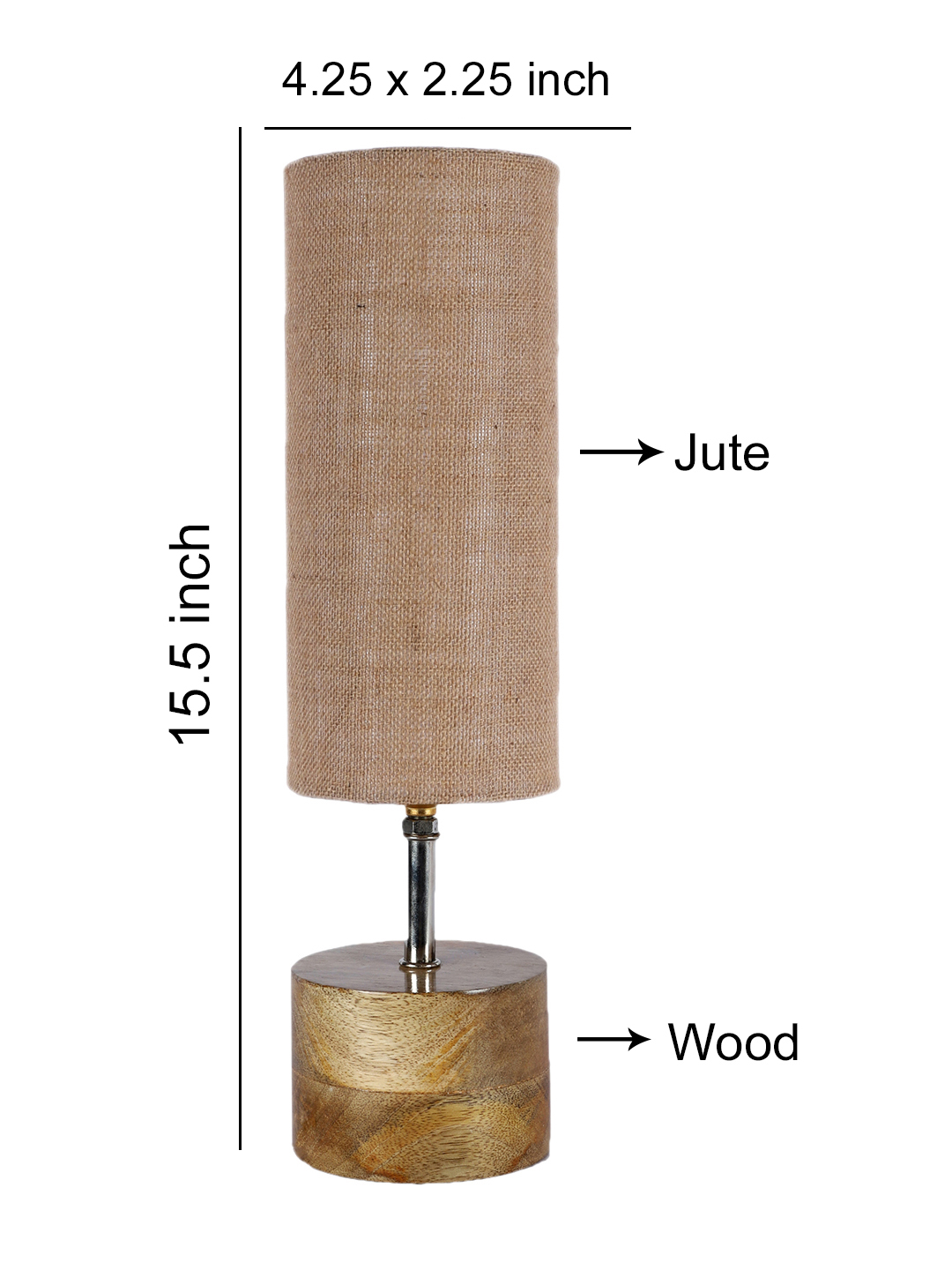 Devansh Pink Jute Table Lamp with Wooden Base | Decorative Bedside Lamp for Living Room, Bedroom, Hotel, Café, Restaurant & Home Décor - Image 4