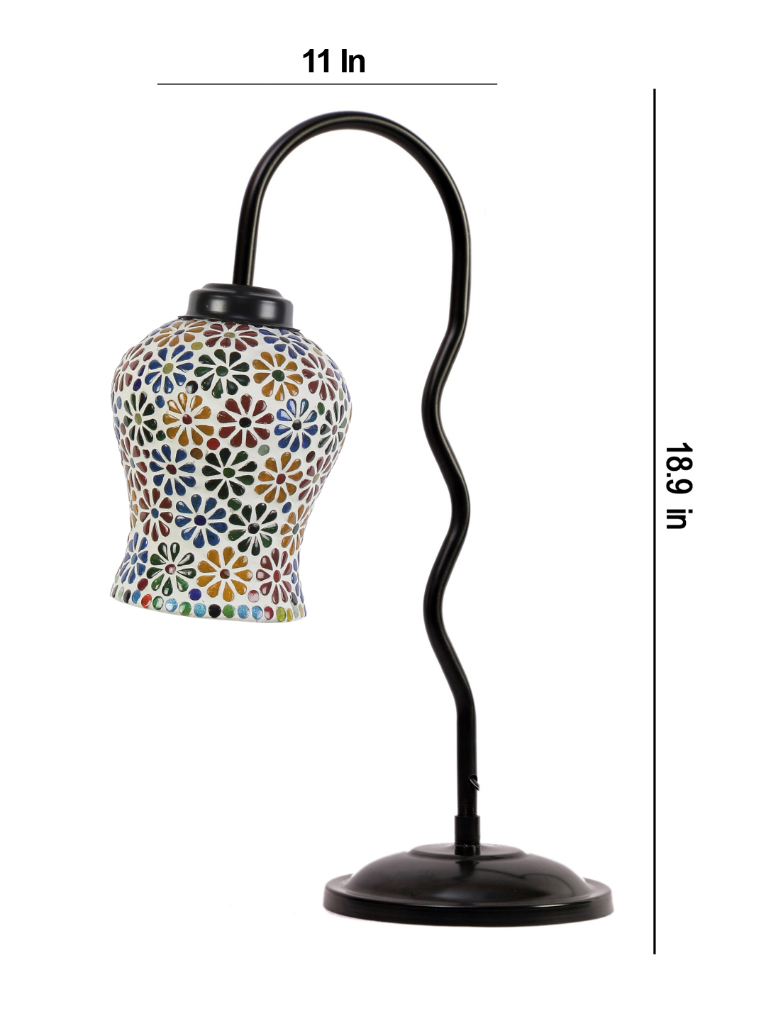 Ambika Home Modern Multi Iron Table Lamp with Designer Shade for Bedroom | Premium Home Decor Bedside Lamp - Image 4