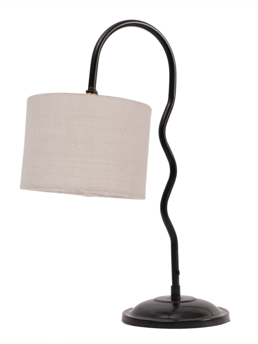 Ambika Home Minimalist White Iron Table Lamp with Designer Shade for Living Room | Premium Home Decor Bedside Lamp - Image 5