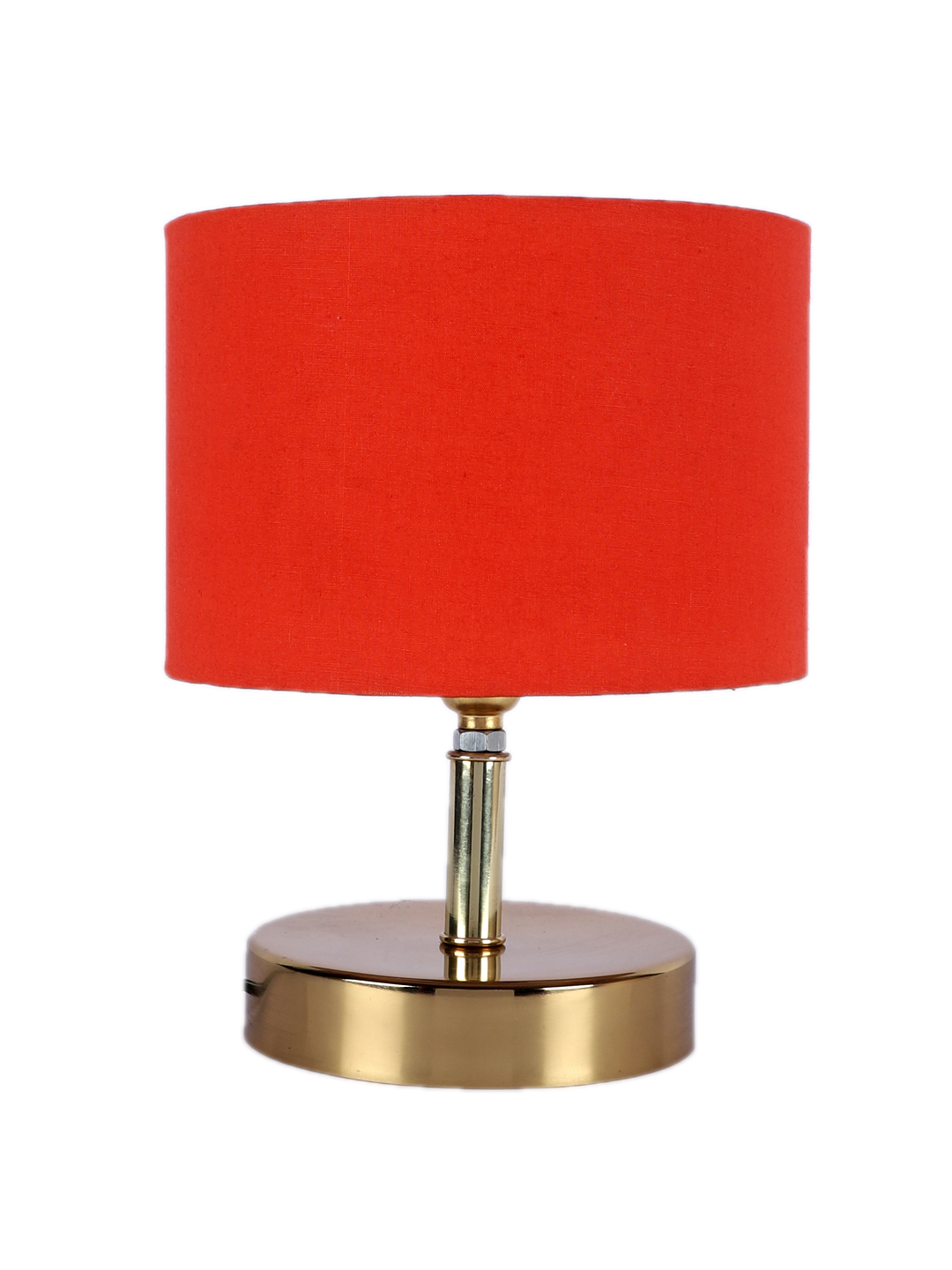 Ambika Home Orange cotton Table Lamp with Gold Metal Base | Designer Bedside Lamp for Living Room, Bedroom, Hotel, Café & Restaurant - Image 5