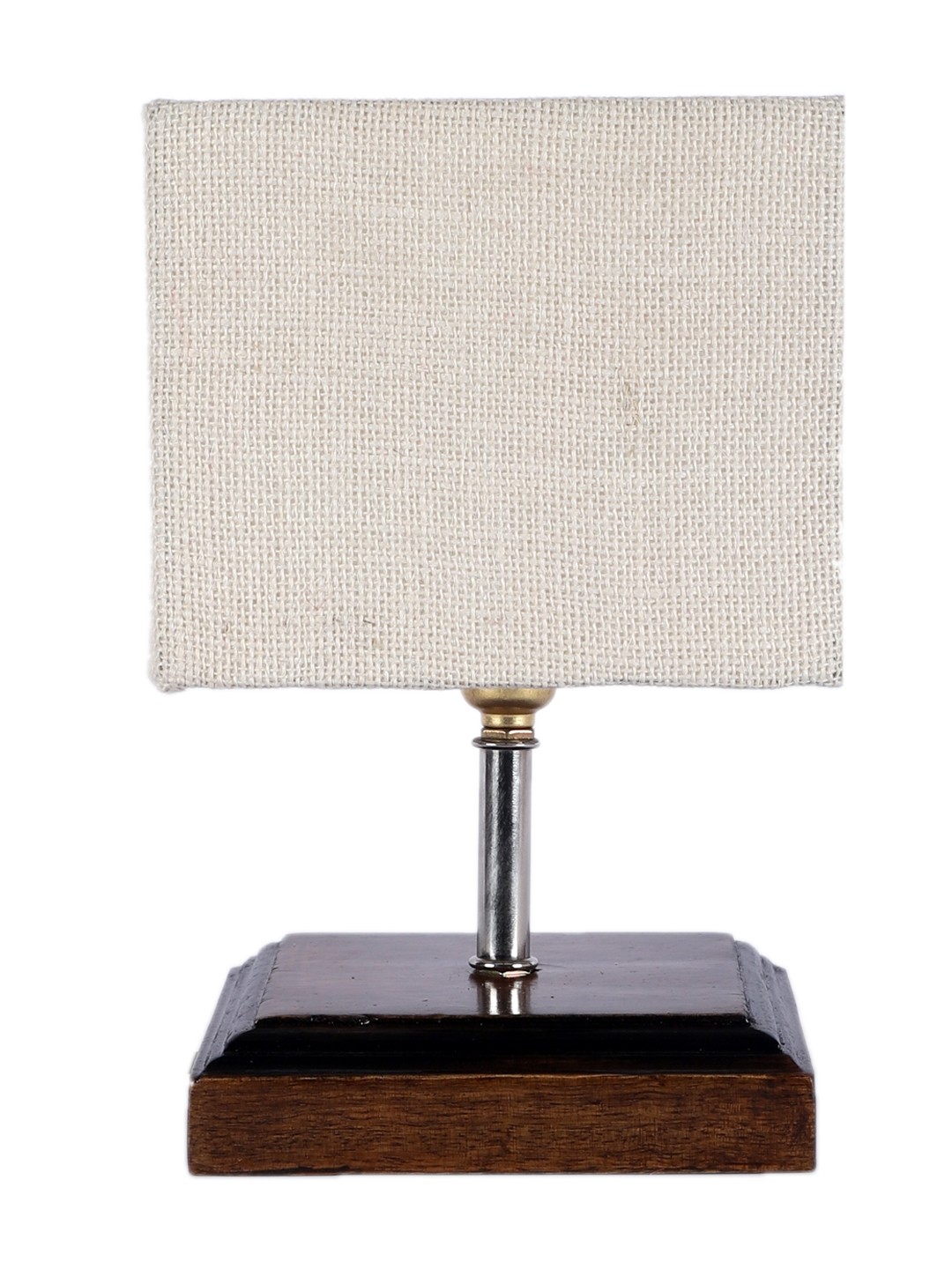Ambika Home White Jute Table Lamp with Brown Wood Base | Designer Bedside Lamp for Living Room, Bedroom, Hotel, Café & Restaurant - Image 5