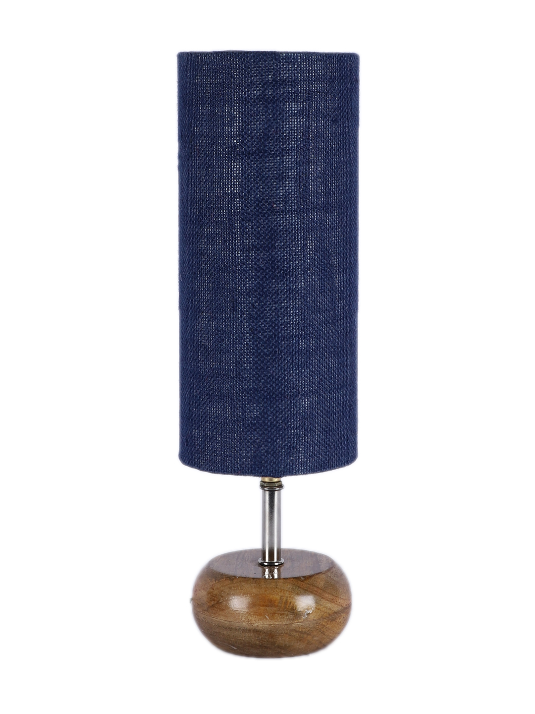 Ambika Home Blue Jute Table Lamp with Natural Wood Base | Designer Bedside Lamp for Living Room, Bedroom, Hotel, Café & Restaurant - Image 5