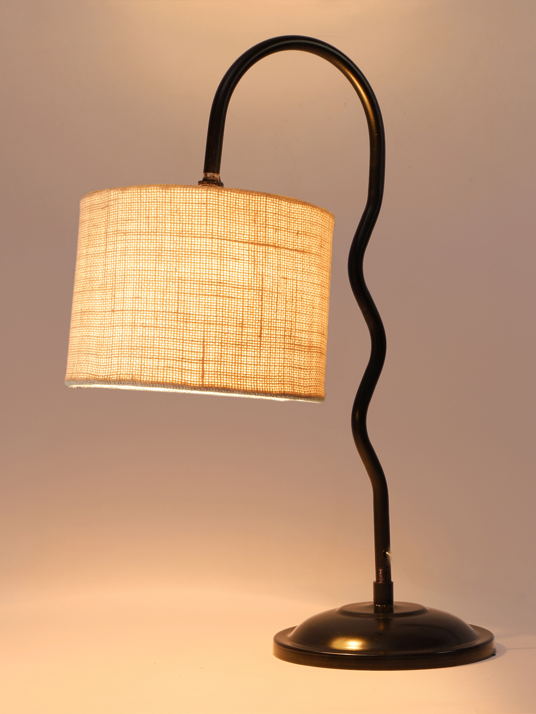 Ambika Home Minimalist White Iron Table Lamp with Designer Shade for Living Room | Premium Home Decor Bedside Lamp - Image 6