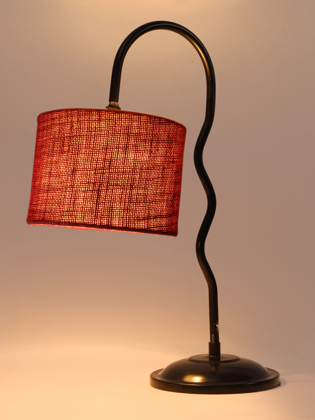 Ambika Home Industrial Maroon Iron Table Lamp with Designer Shade for Hotel | Premium Home Decor Bedside Lamp - Image 6