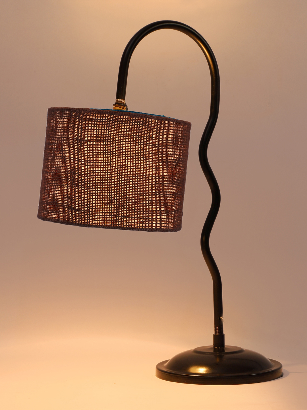 Ambika Home Minimalist Brown Iron Table Lamp with Designer Shade for Hotel | Premium Home Decor Bedside Lamp - Image 6
