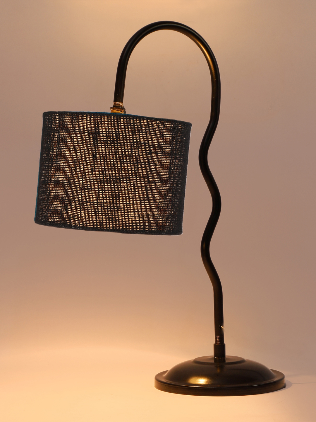 Ambika Home Luxury Black Iron Table Lamp with Designer Shade for Cafe | Premium Home Decor Bedside Lamp - Image 6