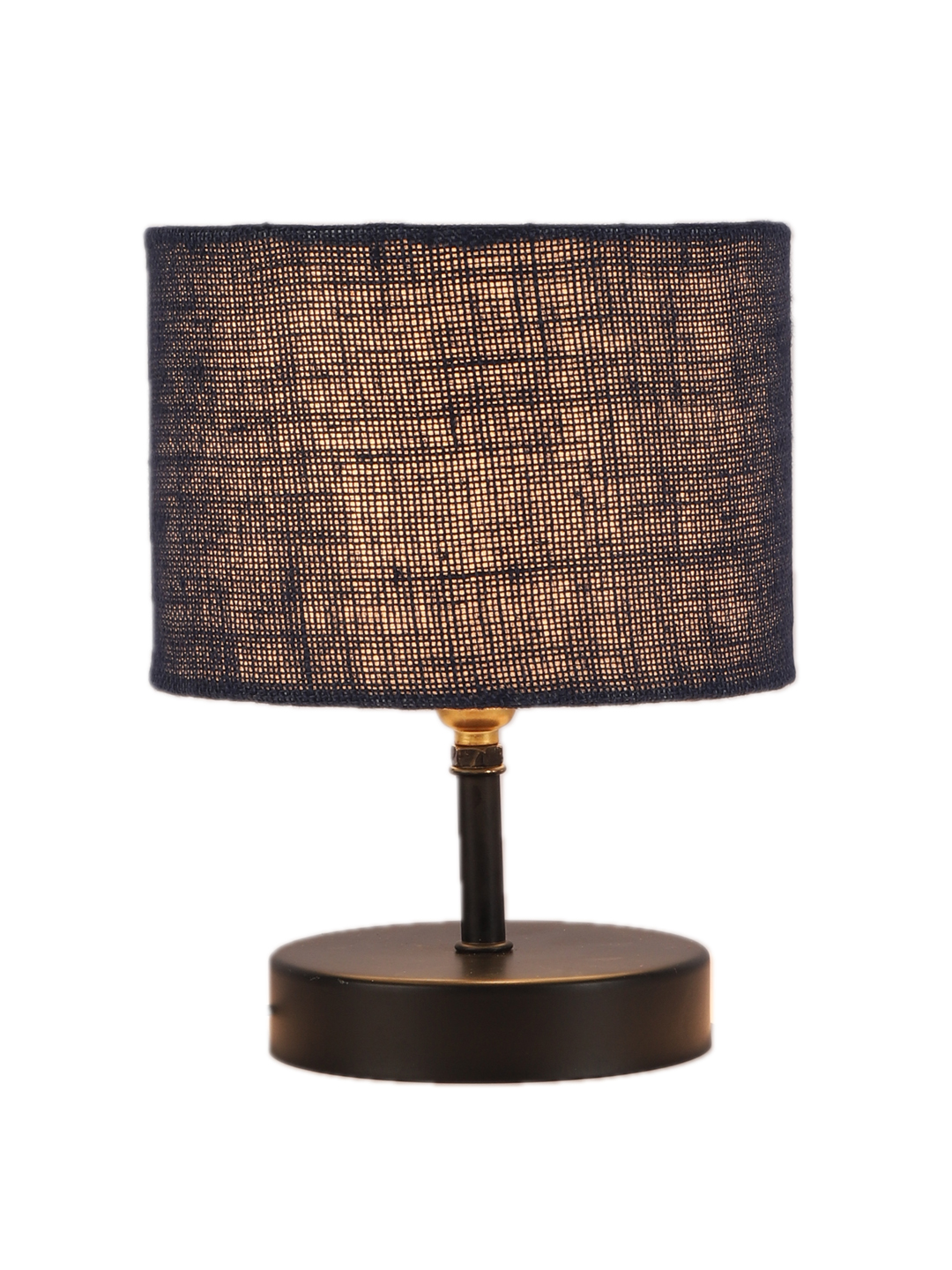 Ambika Home Blue Jute Table Lamp with Black Wood Base | Designer Bedside Lamp for Living Room, Bedroom, Hotel, Café & Restaurant - Image 6