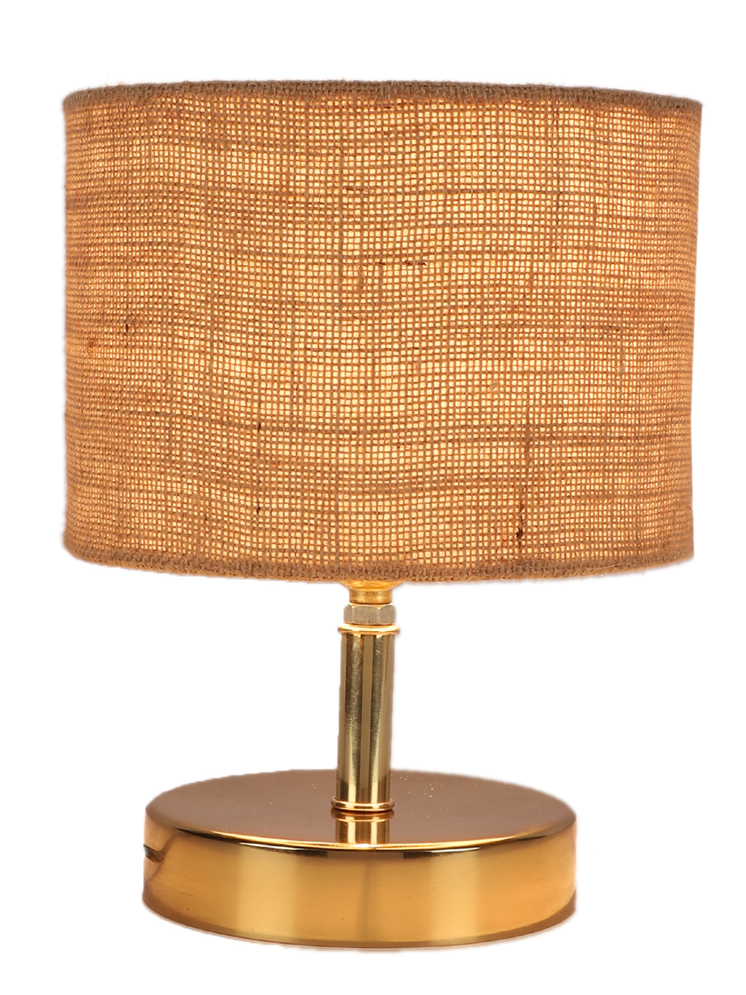 Ambika Home Beige Jute Table Lamp with Gold Metal Base | Designer Bedside Lamp for Living Room, Bedroom, Hotel, Café & Restaurant - Image 6
