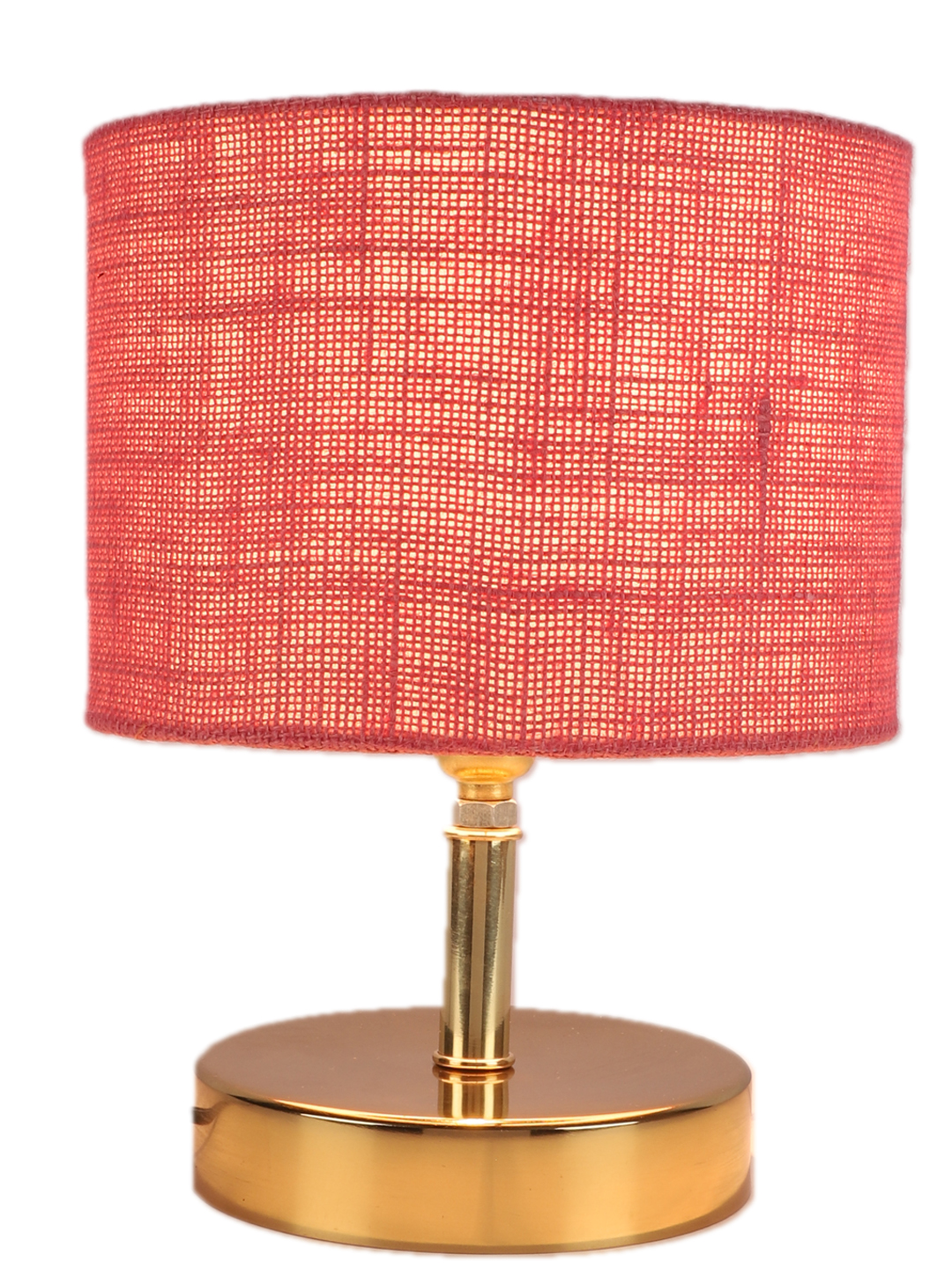 Ambika Home Pink Jute Table Lamp with Gold Metal Base | Designer Bedside Lamp for Living Room, Bedroom, Hotel, Café & Restaurant - Image 6