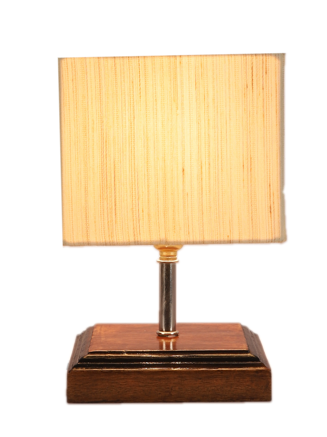 Ambika Home Off-white cotton Table Lamp with Brown Wood Base | Designer Bedside Lamp for Living Room, Bedroom, Hotel, Café & Restaurant - Image 6