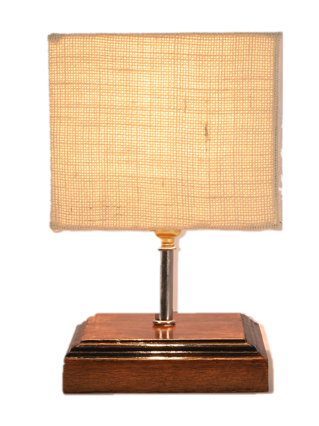 Ambika Home White Jute Table Lamp with Brown Wood Base | Designer Bedside Lamp for Living Room, Bedroom, Hotel, Café & Restaurant - Image 6