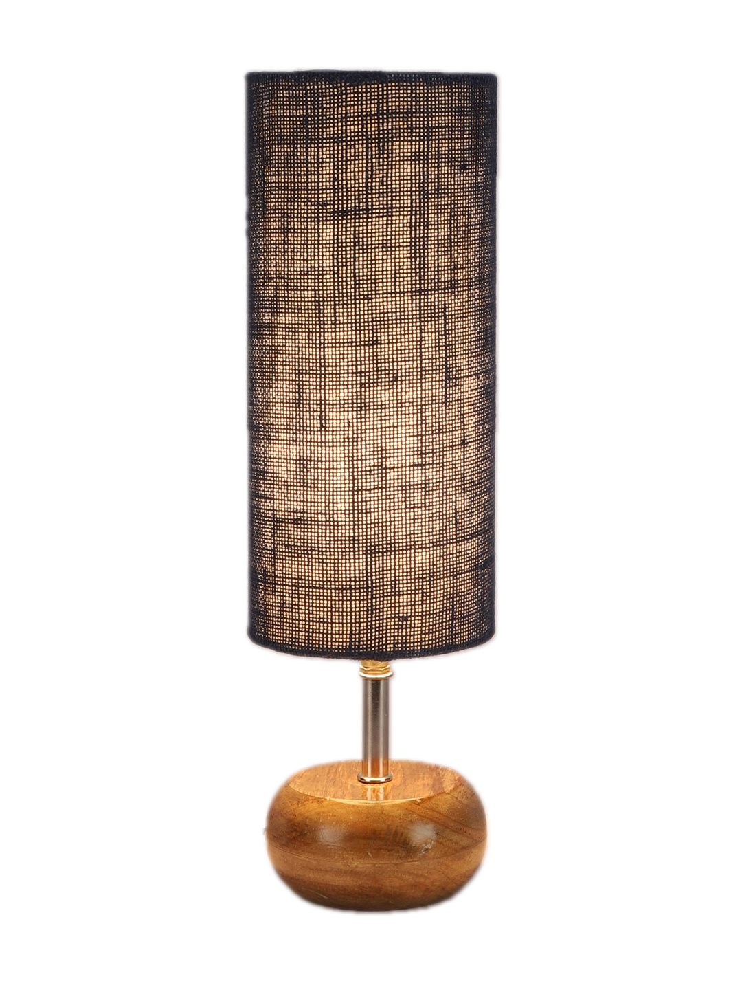 Ambika Home Blue Jute Table Lamp with Natural Wood Base | Designer Bedside Lamp for Living Room, Bedroom, Hotel, Café & Restaurant - Image 6