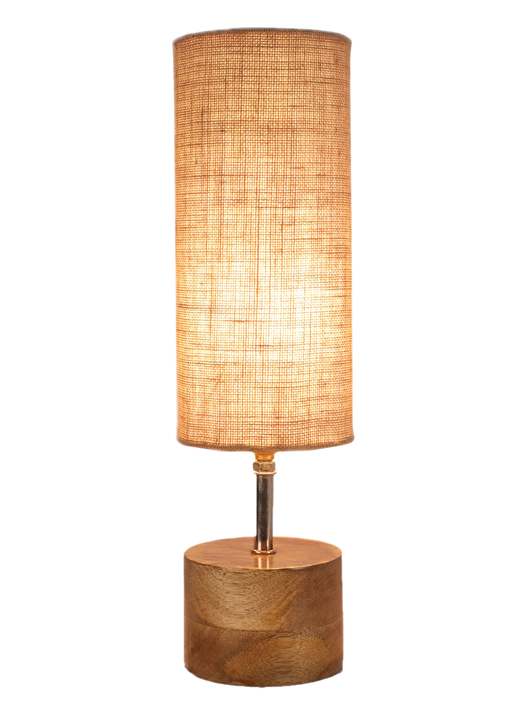 Devansh Pink Jute Table Lamp with Wooden Base | Decorative Bedside Lamp for Living Room, Bedroom, Hotel, Café, Restaurant & Home Décor - Image 6