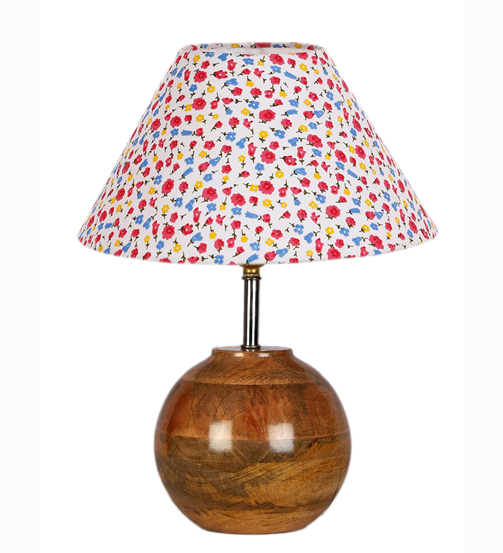 Ambika Home Premium Multi Cotton Table Lamp with Wooden Base | Designer Bedside Lamp for Living Room, Bedroom, Hotel, Café & Restaurant - Image 6